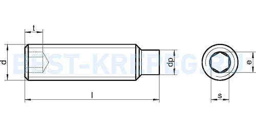 4028 ISO [915 DIN] Винты установочные с цапфой и внутренним шестигранником. фото 0